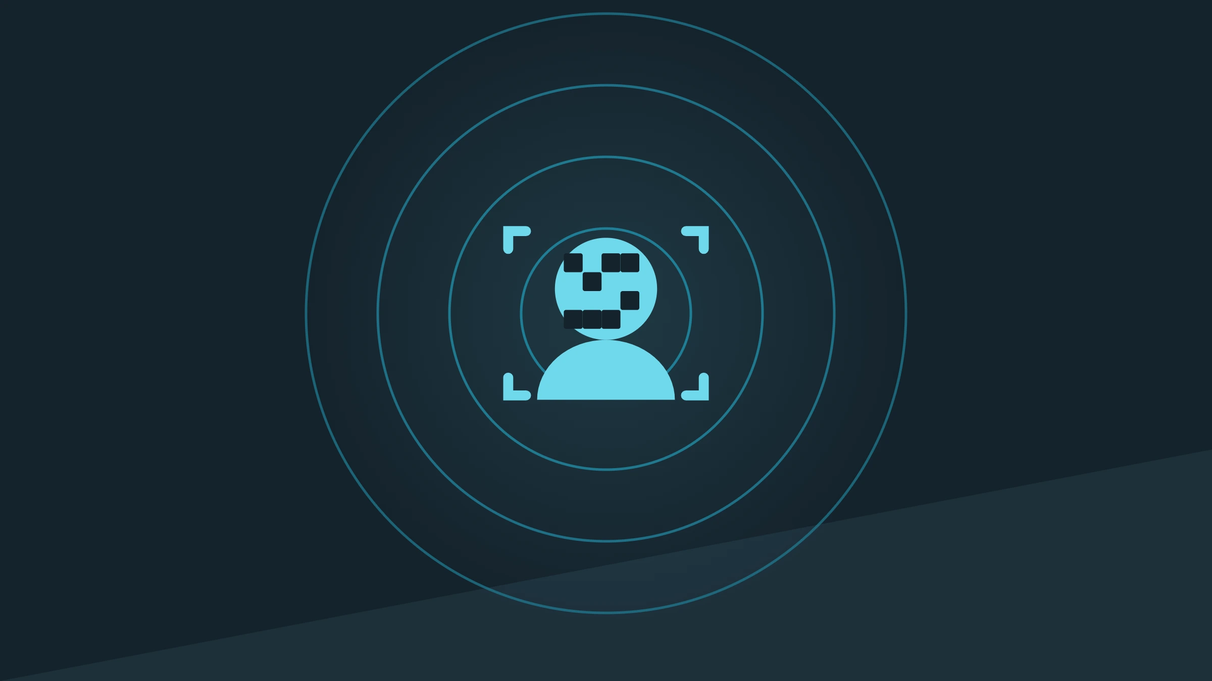 Cover graphic: a person silhouette whose face is pixelated inside camera framing brackets, on a dark blue background