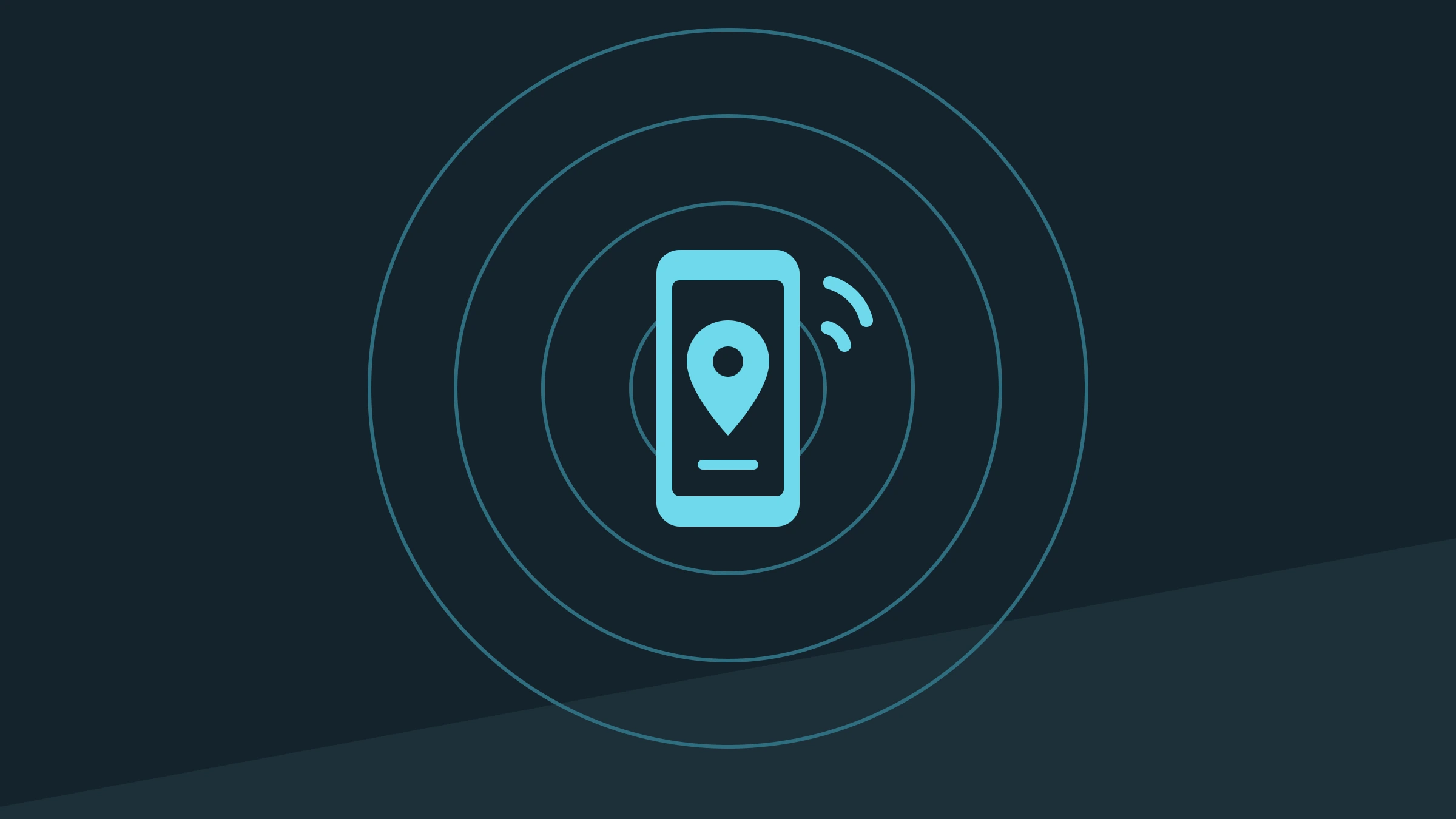 Cover graphic for HukuRepo: a smartphone showing a map location, with signal arcs, on a dark background with concentric rings