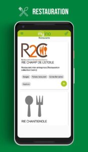 MyIno App restaurants screen listing company restaurants in Inovallée